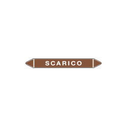 Foglio 5 elichette per tubazioni fondo marrone SCARICO