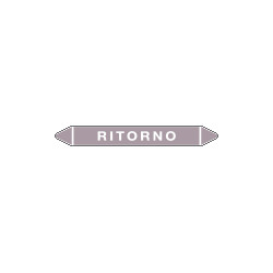 Foglio 5 elichette per tubazioni fondo viola RITORNO