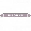 Foglio 5 elichette per tubazioni fondo viola RITORNO