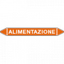 Foglio 5 elichette tubazioni fondo arancione ALIMENTAZIONE