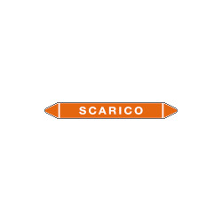 Foglio 5 elichette per tubazioni fondo arancione SCARICO