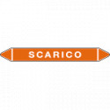 Foglio 5 elichette per tubazioni fondo arancione SCARICO