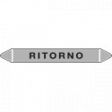 Foglio 5 elichette per tubazioni fondo argento RITORNO