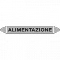 Foglio 5 elichette per tubazioni fondo argento ALIMENTAZIONE