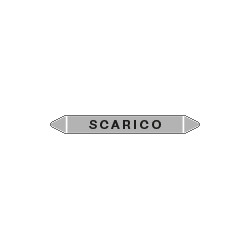 Foglio 5 elichette per tubazioni fondo argento SCARICO