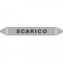 Foglio 5 elichette per tubazioni fondo argento SCARICO