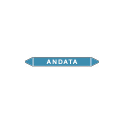 Foglio 5 elichette per tubazioni fondo azzurro ANDATA