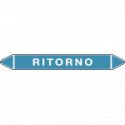 Foglio 5 elichette per tubazioni fondo azzurro RITORNO