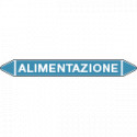 Foglio 5 elichette per tubazioni fondo azzurro ALIMENTAZIONE