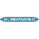 Foglio 5 elichette per tubazioni fondo azzurro ALIMENTAZIONE