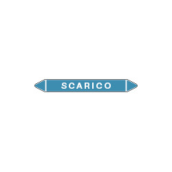 Foglio 5 elichette per tubazioni fondo azzurro SCARICO