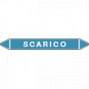 Foglio 5 elichette per tubazioni fondo azzurro SCARICO
