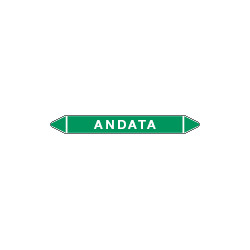 Foglio 5 elichette per tubazioni fondo verde ANDATA