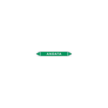 Foglio 5 elichette per tubazioni fondo verde ANDATA