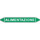 Foglio 5 elichette per tubazioni fondo verde ALIMENTAZIONE