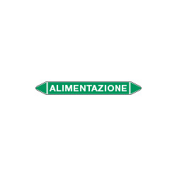 Foglio 5 elichette per tubazioni fondo verde ALIMENTAZIONE