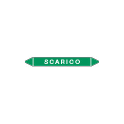 Foglio 5 elichette per tubazioni fondo verde SCARICO