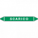 Foglio 5 elichette per tubazioni fondo verde SCARICO