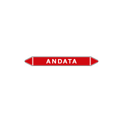 Etichetta per tubazioni fondo rosso ANDATA
