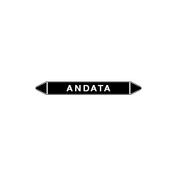 Foglio 5 elichette per tubazioni fondo nero ANDATA