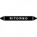 Foglio 5 elichette per tubazioni fondo nero RITORNO