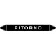 Foglio 5 elichette per tubazioni fondo nero RITORNO