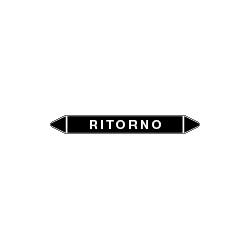 Foglio 5 elichette per tubazioni fondo nero RITORNO