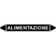 Foglio 5 elichette per tubazioni fondo nero ALIMENTAZIONE