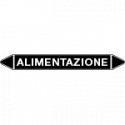 Foglio 5 elichette per tubazioni fondo nero ALIMENTAZIONE
