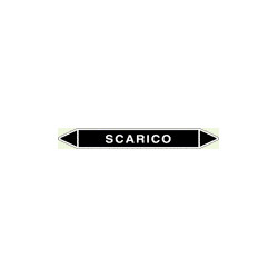 Foglio 5 elichette per tubazioni fondo nero SCARICO