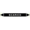 Foglio 5 elichette per tubazioni fondo nero SCARICO