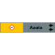 Foglio da 5 etichette fondo grigio"AZOTO " freccia destra