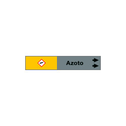 Foglio da 5 etichette fondo grigio"AZOTO " freccia destra