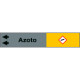 Foglio da 5 etichette fondo grigio"AZOTO " freccia sinistra