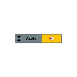 Foglio da 5 etichette fondo grigio"AZOTO " freccia sinistra
