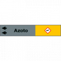 Foglio da 5 etichette fondo grigio"AZOTO " freccia sinistra