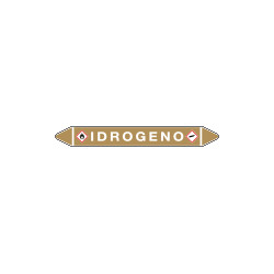 Foglio da 5 etichette autoadesive con frecce e simboli per IDROGENO