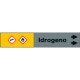 Foglio da 5 etichette fondo grigio"IDROGENO" freccia destra