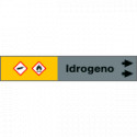 Foglio da 5 etichette fondo grigio"IDROGENO" freccia destra