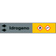 Foglio da 5 etichette fondo grigio"IDROGENO" freccia sinistra