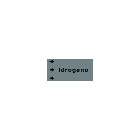 Etichetta fondo grigio "IDROGENO" sinistra