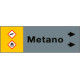 Foglio da 5 etichette fondo grigio" METANO " destra