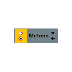 Foglio da 5 etichette fondo grigio" METANO " destra