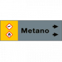 Foglio da 5 etichette fondo grigio" METANO " destra