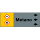 Foglio da 5 etichette fondo grigio " METANO " destra