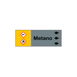 Foglio da 5 etichette fondo grigio " METANO " destra