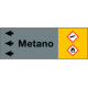 Foglio da 5 etichette fondo grigio " METANO " sinistra