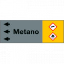 Foglio da 5 etichette fondo grigio " METANO " sinistra