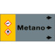 Etichetta fondo grigio " METANO" destra