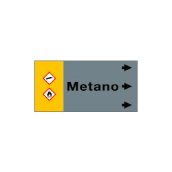 Etichetta fondo grigio " METANO" destra